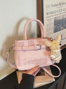 Women's Fashion Handbag, New Summer 2026 Minimalist Shoulder Bag, Unique Commuter Crossbody Satchel - Pink - View 8