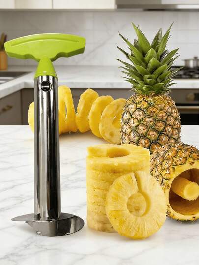 1pc מבצע מלקות אננס מפלדת אל-חלד, עיצוב ארגונומי לנוחות, מבצע פירות רב תכליתי, קל לקילוף ולפריסה, כלי מטבח חיוני, מתאים למלון/מסעדה מסחרית/סופרמרקט/משאית אוכל, צבע אקראי