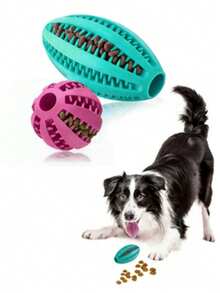 1pc Natural Rubber Interactive Pet Toy Ball, Can Dispense Treats, Suitable For Dogs To Chew And Play, Durable And Elastic - Multicolor - View 1