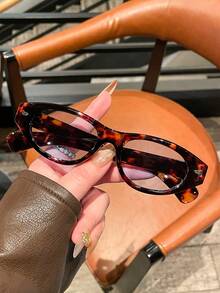 1pc Men's Fashion Fashion Glasses New High-Quality Retro Oval Rivet Niche Design Casual Versatile Street Style Daily Outdoor Driving Travel UV Protection - Multicolor - View 2