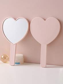 1 chiếc gương trang điểm hình trái tim, gương bỏ túi nhỏ xinh, gương trang điểm cầm tay màu kẹo ngọt, gương mini nhỏ gọn có tay cầm, thích hợp cho trang điểm hàng ngày, dặm lại lớp trang điểm, sử dụng tại nhà, trường học, văn phòng. - Nhiều màu - Xem 6