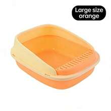 Extra Large Semi-Enclosed Cat Litter Box With Raised Sides – Anti-Splash, Odor Control Pet Toilet With Free Litter Scoop - M - View 3