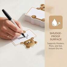 50张/包 小熊造型指示卡，迷你帐篷式桌卡，可爱小熊设计，可书写，适用于婚礼宴会、生日派对、迎婴派对、订婚庆典等场合，创意桌卡引导宾客 - 小熊 - 查看 5