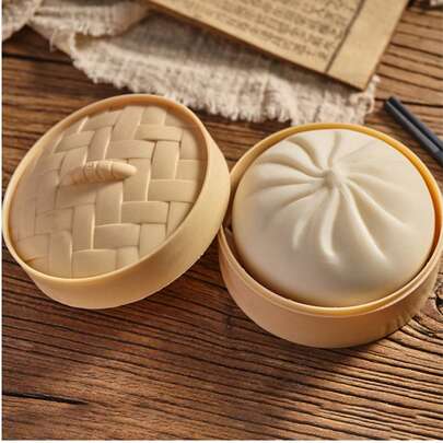 减压捏捏乐玩具，逼真馒头造型，扭扭面团，慢回弹捏捏乐，青少年适用，减压玩具，生日礼物，节日礼物，青少年热门玩具，黄色馒头，紫色馒头，绿色馒头，白色馒头，柔软蓬松馒头，大肉包玩具，减压柔软逼真仿真捏捏乐，硅胶手捏发泄玩具