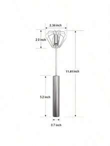 1pc Multi-Function Manual Egg Beater, Stainless Steel Semi-Automatic Hand Mixer, Battery-Free For Baking And Daily Cooking - Multicolor - View 8