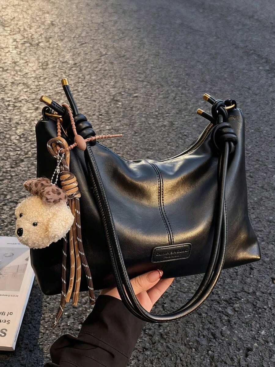 Túi đeo vai hình lưỡi liềm tối giản thời trang, đa năng. - màu đen - Xem 1