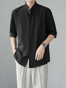 Men Shirts - 黑色 - 查看 1
