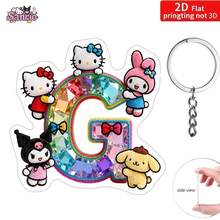 2D打印圣诞字母卡通钥匙扣，A-Z字母主题亚克力钥匙扣，包包挂件，背包和钱包挂饰，汽车钥匙扣，卡通挂件，女士钥匙扣，钥匙链 - 彩色 - 查看 18