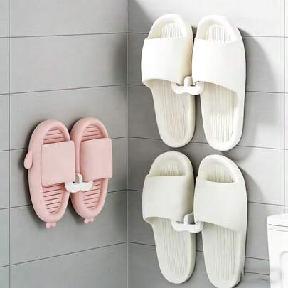 1 adet Yeni Minimalist Duvara Monte Terlik Askısı, Banyo ve Duş Odası İçin Uygundur