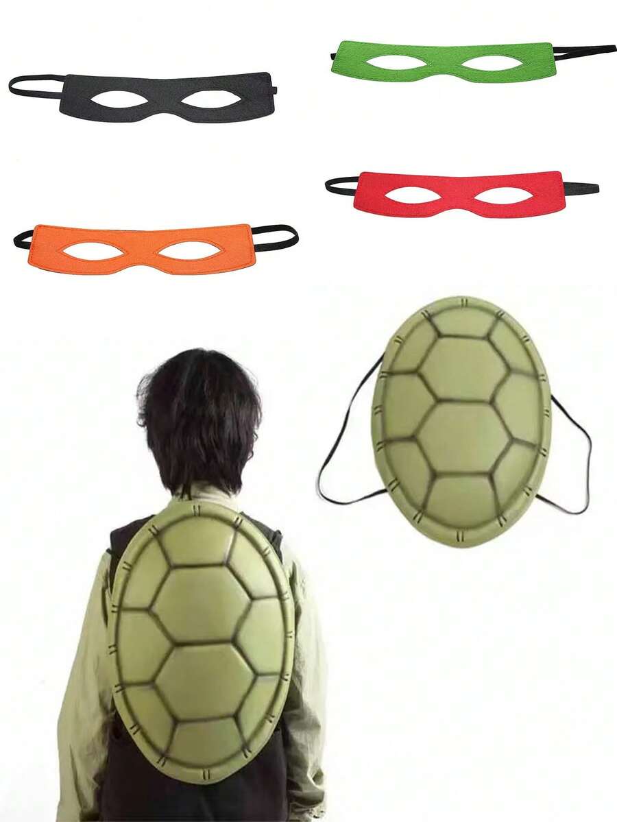 2pcs/Set Cute Cartoon Turtle Shell Costume, Halloween Performance Outfit - Multicolor - View 1