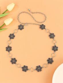 花瓣与精致链条，纤细腰身，散发温柔气息 - 銀色花 - 查看 2