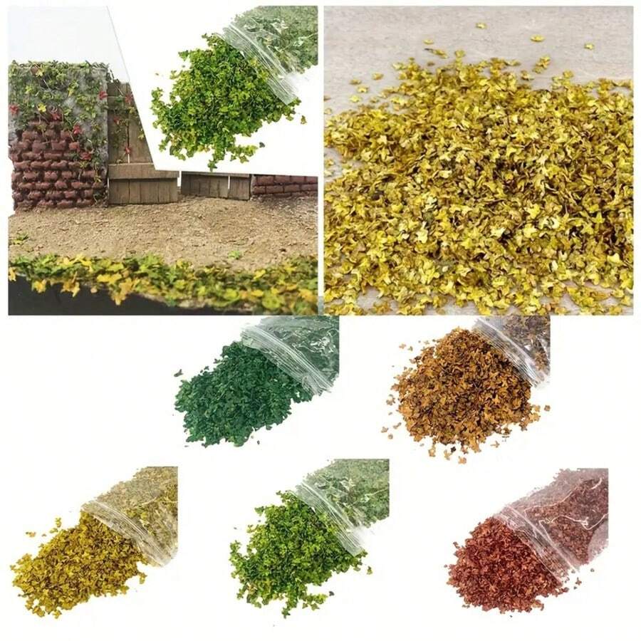 Micro Landscape Leaves Sand Table Grass Accessories - 35ml Miniature Leaf Static Model For Bonsai Fairy Garden Decor - Enhance Your Garden With Realistic Leaves And Grass - Autumn Brown - View 1
