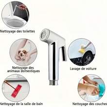 High Pressure Handheld Shower Head Set - Gold Plated Plastic Material, 59-Inch Hose And Wall Mount Bracket, Self-Cleaning Shower Head, Suitable For Bathroom, Pet Washing, Durable Leak-Proof Design, Bathroom Shower System | Modern Style | Long-Lasting Durable Surface Treatment, Shower System Replacement - A - View 4