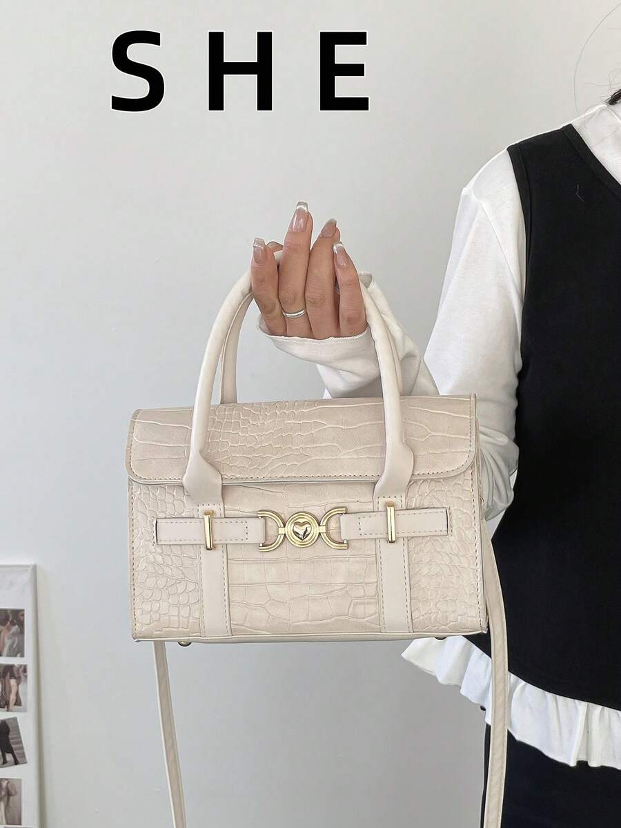 2026 New Fashion Elegant Small Square Handbag, Minimalist Versatile Shoulder/Crossbody Bag For Women - White - View 1