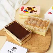 15/30pcs Kotak Tiramisu Transparan | Wadah Persegi Transparan dengan Tutup Flip, Dapat Digunakan Kembali, Cocok untuk Ulang Tahun, Pernikahan, Liburan dan Pesta, Ketan Merah, Talas, Keju, Kue Keju, Kotak Kemasan Makanan Penutup Tiramisu - MultiWarna - View 8