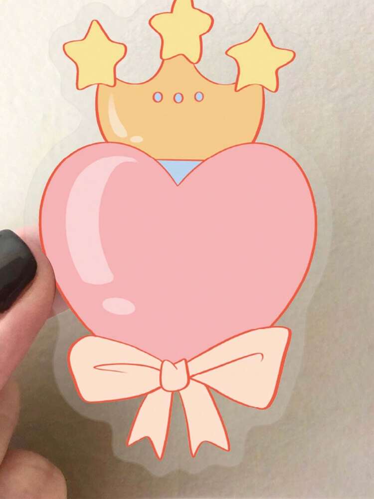 50 Transparent Cartoon Pink Sweetheart Sticker Pack Waterproof Transparent PET Booklet Decorative Guitar Notebook Stickers Scrapbook Supplies Scrapbooking - A - View 4