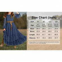 2026 Girls Elegant Lace Flower Boho Dress Long Sleeve Backless Square Neck Ruffle Party Maxi Dress - 06 淺綠色 - 查看 11