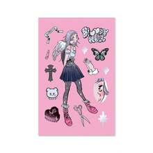 6 Peças Conjunto de Adesivos Fofos de Menina Cartoon Domi, Adesivos de Planejador Cartoon Guka DIY, Adesivos de Planejador Guka, Adesivos de Decoração DIY Guka, Adesivos Criativos, Adesivos de Decoração DIY, Adesivos de Decoração Autoadesivos de Formato Assimétrico DIY para Scrapbook, Diário, Capa de Telefone, Decoração de Laptop - Padrão de Menina Cartoon Fofa, Adesivos de Scrapbook, Decoração de Diário, Acentos Artísticos, Material Durável, Suprimentos de Scrapbook, Entusiastas de Scrapbook - Adesivos fofos de menina de desenho animado - Visão 5