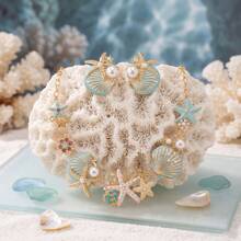 3 Piece Set  Ladies' High-End Colorful Starfish Shell Necklace And Earring , Perfect For Daily Party And Vacation Wear, Holiday Gift - 彩色的 - 查看 4