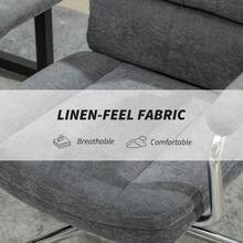 Executive Office Chair Linen Fabric Computer Desk Chair With Double-Layer Back Cushion Tilt Function Height Adjustable For Home Charcoal Grey - Charcoal Grey - View 7