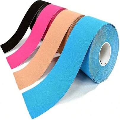 2 rollos de cinta kinesiológica multicolor autoadhesiva, venda elástica de protección para la rodilla para gimnasio, fitness y entrenamiento