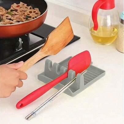 1pc/3pcs Plastic Cutlery Holder With Drip Tray, Suitable For Spoons, Forks, Clips, Spatulas And Other Kitchen Utensils, Multifunctional Kitchen Pot Lid Rack, Spatula Holder, Heat-Resistant Cover Rack, Kitchen Accessory Organizer