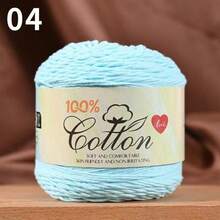 3-Pack Premium 100% Cotton Yarn, Soft & Cozy, Suitable For Handmade Sweaters, Scarves, Hats, Jackets, Vests, Shawls, Cushions, Etc. 3 Skeins X 75g = 225g - 75g Cotton - View 3