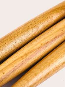 1pc Wooden Rolling Pin, Khaki Multi-Purpose Baking, Dumpling & Noodle Making Rolling Pin - Khaki - View 4