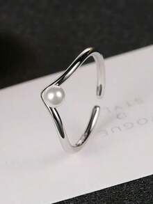 1 chiếc nhẫn hở hình chữ V bằng bạc Sterling S925, thích hợp cho nữ giới đeo hàng ngày, quà tặng gia đình thời trang, kỷ niệm tình bạn và gia đình độc đáo. - hình học - Xem 11