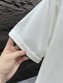 SU ER 男士时尚印花宽松短袖T恤 | 精致设计 | 夏季必备 | 易于搭配，展现您的风格 - 白色 - 查看 7