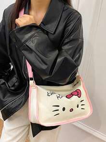 SANRIO 印花帆布包 新款多功能斜挎饺子包 时尚通勤单肩包 女士 - 彩色 - 查看 4