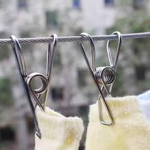 Stainless Steel Clips, Multi-Purpose Household Clothespins, Pants Clips, Snack Bag Sealing Clips, Durable Clothesline Clips - Silver - View 2
