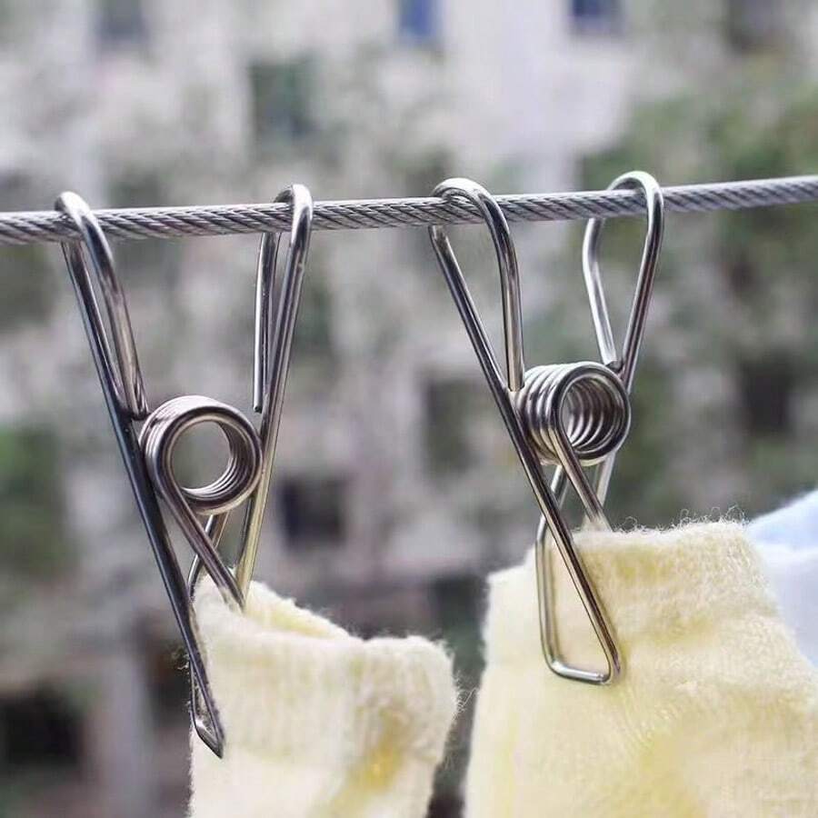 Stainless Steel Clips, Multi-Purpose Household Clothespins, Pants Clips, Snack Bag Sealing Clips, Durable Clothesline Clips