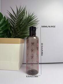 1 pieza/2 piezas, Botella de agua de plástico de 500ml, con estampado de lazo, taza de agua de alta calidad con marcas, botella de bebida para deportes al aire libre y escuela (Rosa/Negro/Azul) - Multicolor - Ver 6