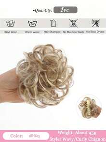 Claw Clip Messy Bun Ponytail Messy Hair Bun Extensions Wavy Curly Chignon Synthetic Tousled Updo Hairpieces For Women Girls - Multicolor - View 20