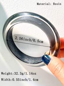 1件冷色调渐变树脂手链，优雅简约设计手链 - 彩色 - 查看 8