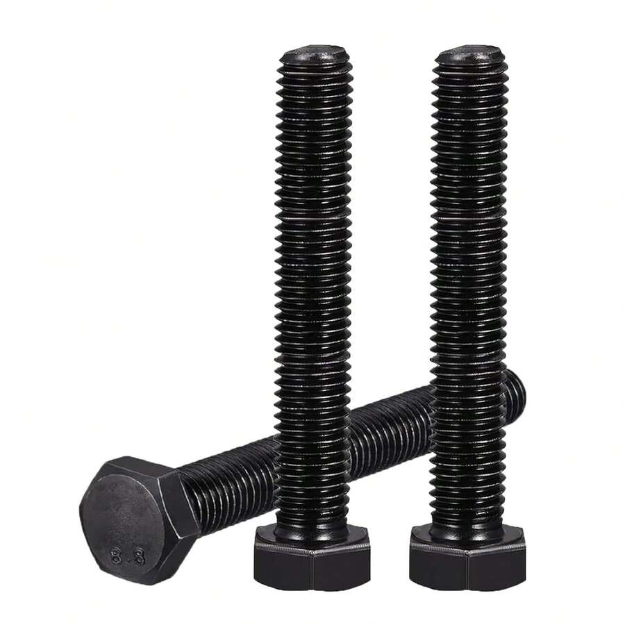 M8-1.25 X 150mm Hex Head Screws Bolts, M8x1.25 Hex Bolt, Carbon Steel Grade 8.8, M8 Hexagon Head Bolts, Black Oxide Finish, Metric Full Machine Thread, 3PCS - 120XL037-2pcs_ - View 1