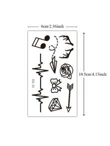 20 miếng dán hình xăm ngón tay cho nam và nữ, hình xăm tạm thời màu đen, kích thước nhỏ, chống thấm nước, dùng cho tay, ngón tay, chân, cổ tay và các vùng da khác, hình trái tim, mặt trăng, ngôi sao, hình xăm giả dán lên cơ thể. - màu đen - Xem 5