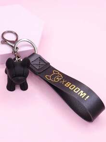 1pc Gold Foil French Bulldog Keychain - A - View 2