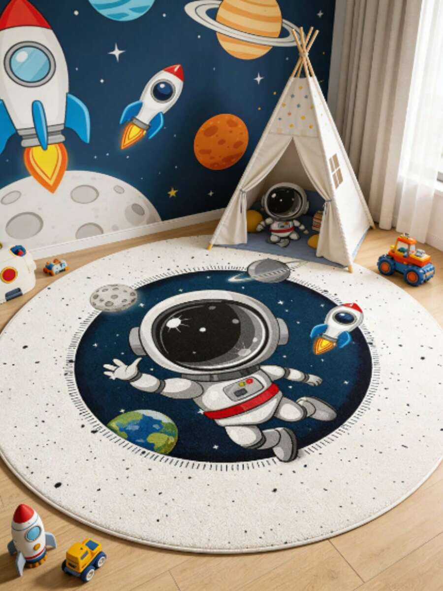 1 pieza Alfombra decorativa con sol para habitación infantil, decoración de dormitorio, alfombra pequeña para sala de juegos, decoración del hogar, alfombra de dormitorio, decoración de sala de estar, alfombra para exteriores, alfombra lavable - Multicolor - Ver 1