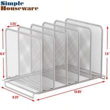 2 Pack- SimpleHouseware Expandable 5 Section Upright File Sorter Organizer Silver - Plata - Ver 6