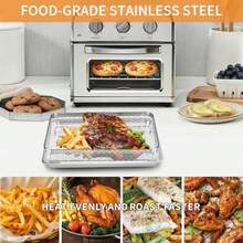 Replacement Air Fryer cooling rack for Cuisinart TOA-26 28 Air Fryer Convection Toaster Oven 11.2''*10'' Air Fryer Stainless Steel Wire Rack Basket Tray Accessories Parts Dishwasher Safes - como en la foto - Ver 6