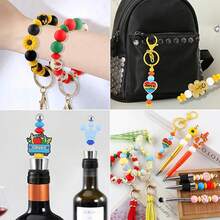 100 piezas de cuentas de silicona redondas planas de 12mm, cuentas de silicona de color rosa intenso mezclado para manualidades DIY, cadenas de teléfono, pulseras, collares, llaveros, joyería, artesanías, encantos de bolso - rosa intenso - Ver 6