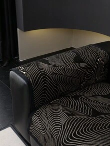 1pc Chenille Breathable Sofa Cushion, Luxury Minimalist Sofa Cover, Dust-Proof Anti-Slip Anti-Scratch, Protect Sofa, Fade-Resistant, Suitable For Bedroom Living Room Study, All Seasons - Black - View 7