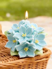 Handmade 3D Embroidery Ball Blossom Silicone Mold Aromatherapy Hydrangea Flower Ball Candle Soap Gypsum Mold DIY Home Fragrance Stone Mold Crystal Epoxy Resin Drip Glue Mold Floral Design Plaster Crafts Durable Gifts Decor Mold - White Silicone Mold - View 1