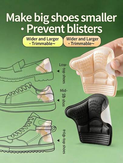 Heel Grips, Thick Half Size Inserts For Loose High Heels, Suitable For Women's High Heels, Shoes, Men's Sneakers And Dress Shoes, Daily Wear, Back To School, Boot Accessories, Outdoor, Sports, Travel, Home, Office, School, Holiday Gifts