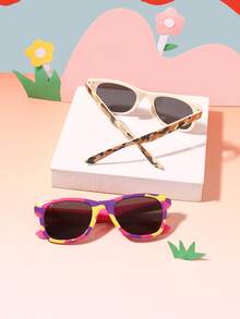 2 chiếc kính cho bé trai 5-10 tuổi, gọng vuông hoặc tròn, hình oval, in hình khủng long, kiểu dáng thời trang dễ thương, phù hợp cho sinh hoạt hàng ngày, các bữa tiệc, kèm hộp đựng kính. - Nhiều màu - Xem 9