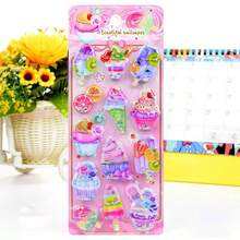 Pegatinas de agua con diseños de helado, caramelo, fruta y cristales brillantes, pegatinas decorativas en relieve divertidas para botellas de agua, refrigeradores, fundas de teléfono, cuadernos, scrapbooking, recompensas y manualidades - Multicolor - Ver 7