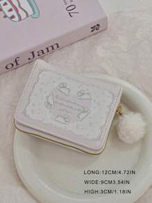 New Bunny Design Women Short Trifold Zipper Wallet Business Casual Woman Card Case Gifts Essentials Items For Women Wallet Purse Wallet Small Wallet Cute Wallet - 粉色 - 查看 4