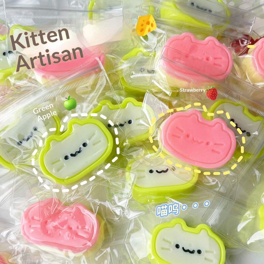 1pc New Super Soft Putty Dual-Tone Cheese Cat Squeeze Toy, Stress Relief Squishy Cute Cat Squeeze Toy, 2026 New Arrival, Great For Boys, Girls, Interaction, Friendship, Family, Hot Selling, Perfect Gift For Boyfriend, Girlfriend, Birthday, Party, Teens, Ideal Present